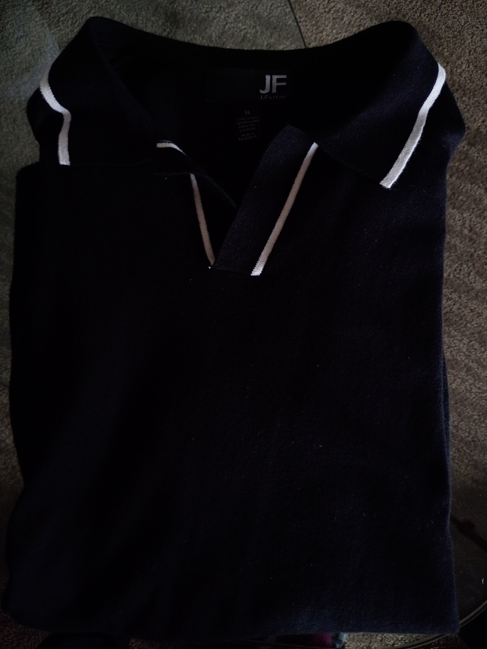 jf j.ferrar Black Polo with White Trim - Picture 9 of 9